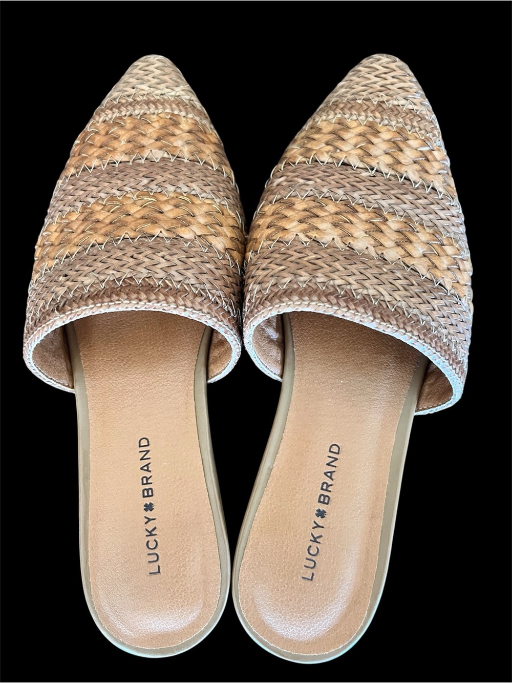 Lucky Brand Women's Brown Pointed -Toe
Woven Mules Size 6.5 or EU37
